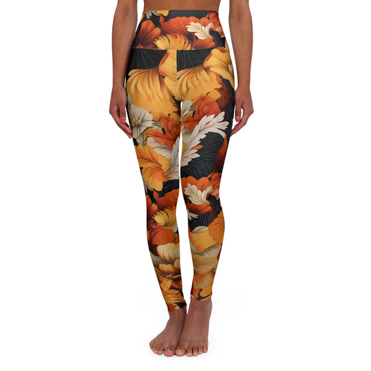 High Waisted Leggings - Velazquezian Castille