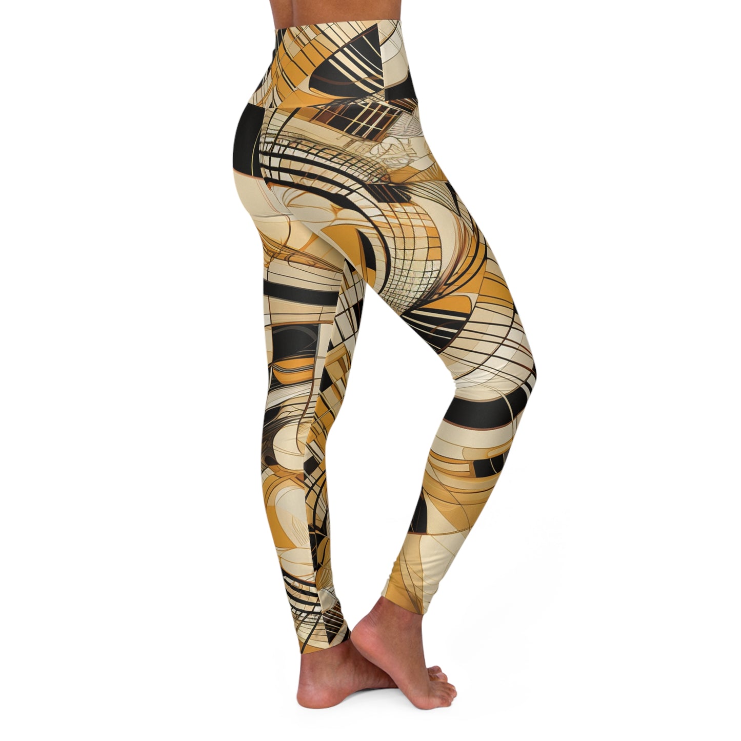 High Waisted Leggings - Surrealist Rose.