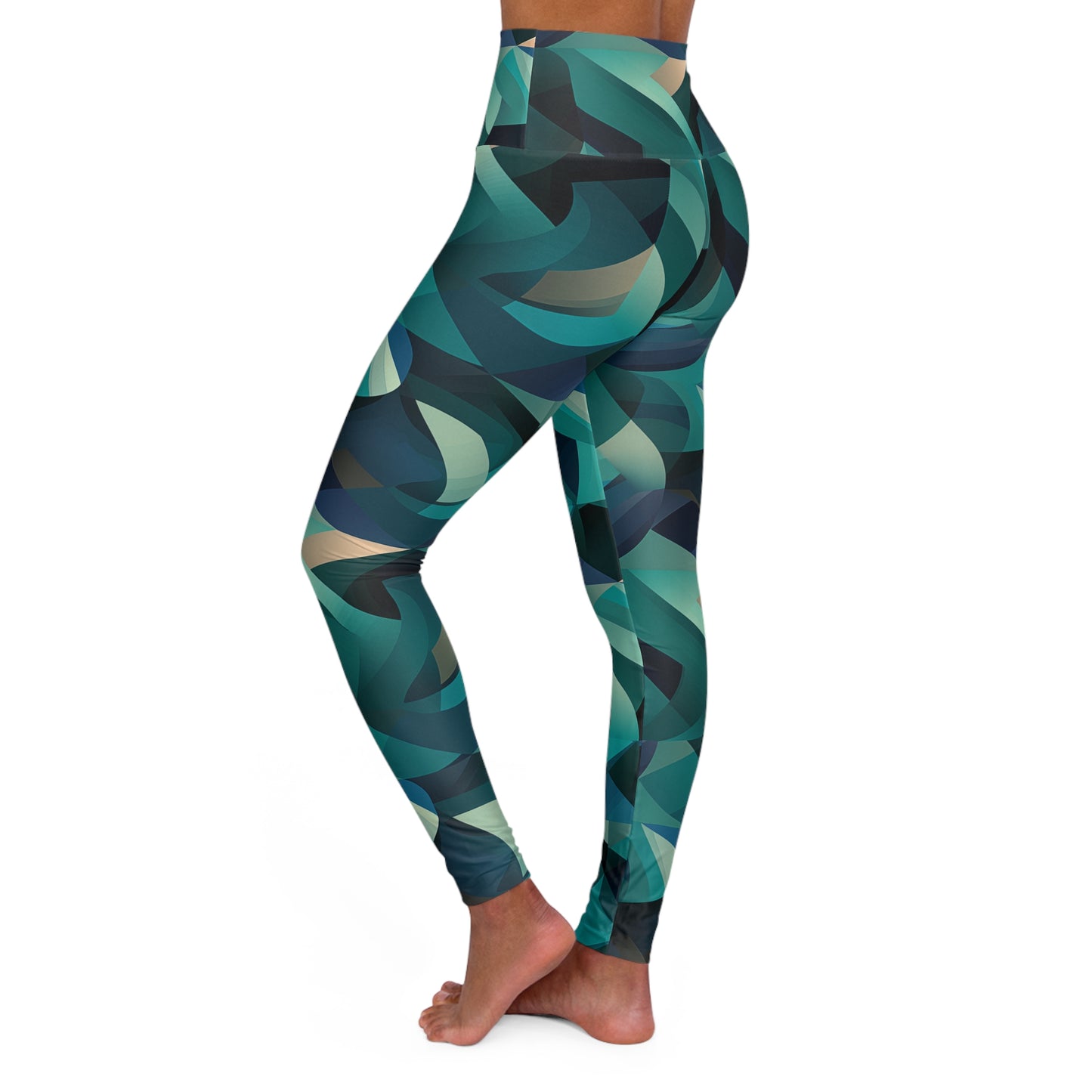 High Waisted Leggings - Clement Rome Geometric