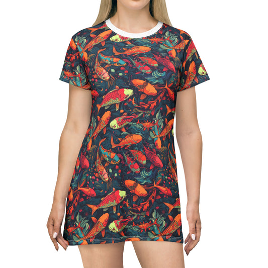 T-Shirt Dress - Koi Menagerie