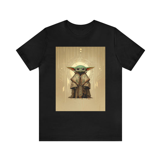 Unisex Jersey Short Sleeve Tee - Baby Yoda Grogu Art Deco Frank Lloyd Wright Design