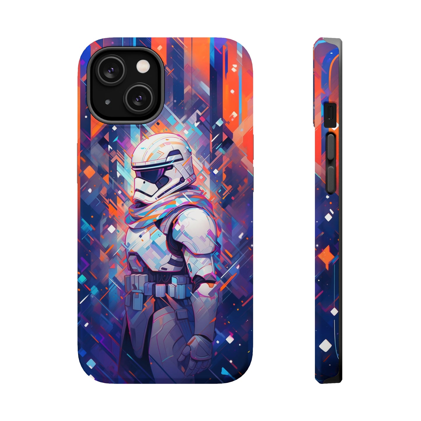 MagSafe Tough iPhone Case - Snow trooper Op Art Vintage