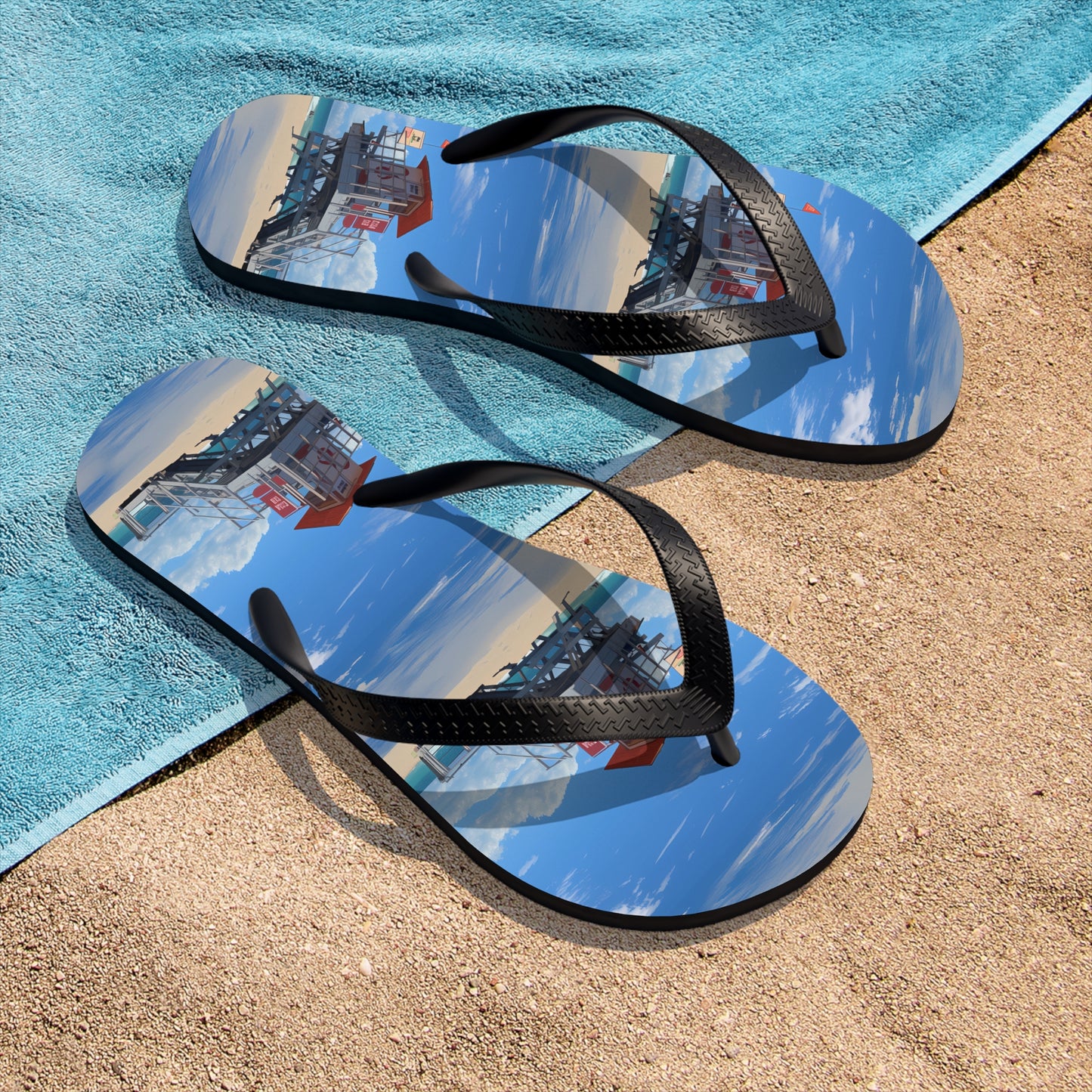 Unisex Flip-Flops - Love and Santa Monica