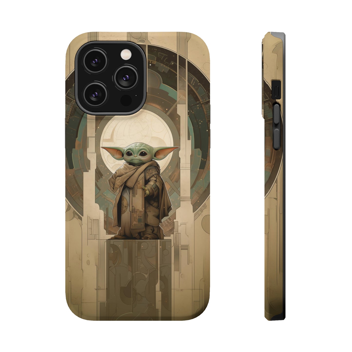 MagSafe Tough iPhone Case - Baby Yoda Grogu Art Deco style by Frank Lloyd Wright