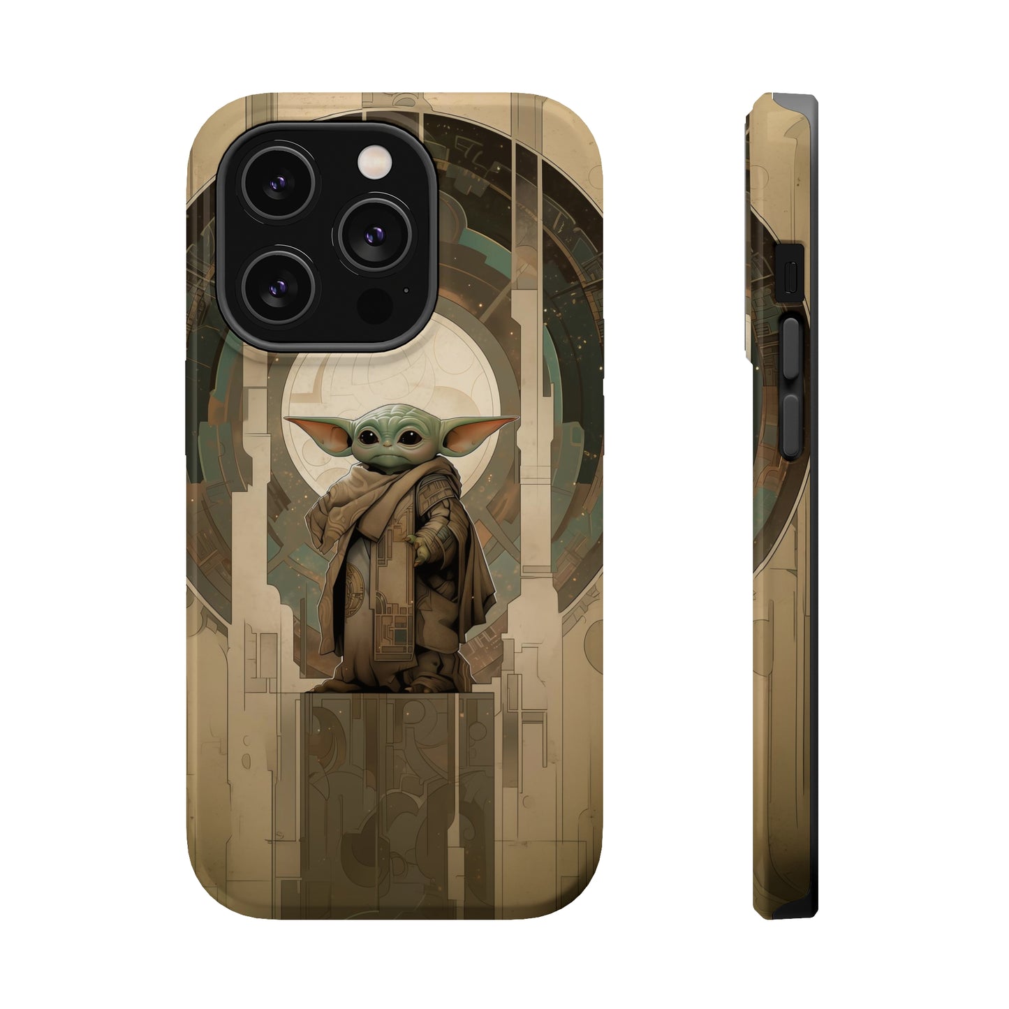 MagSafe Tough iPhone Case - Baby Yoda Grogu Art Deco style by Frank Lloyd Wright