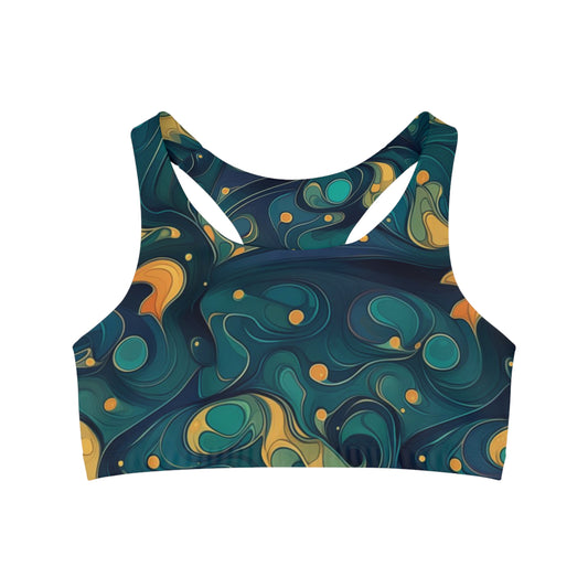 Sports Bra - Kenric Trikonasana 70s Sci Fi Nebula