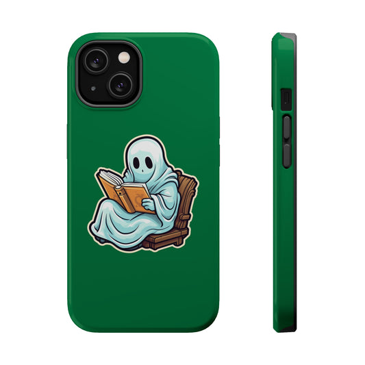 Ghost Reading Books iPhone Case, Halloween Teacher Gift, Librarian, Ghost, Halloween MagSafe Tough iPhone Case