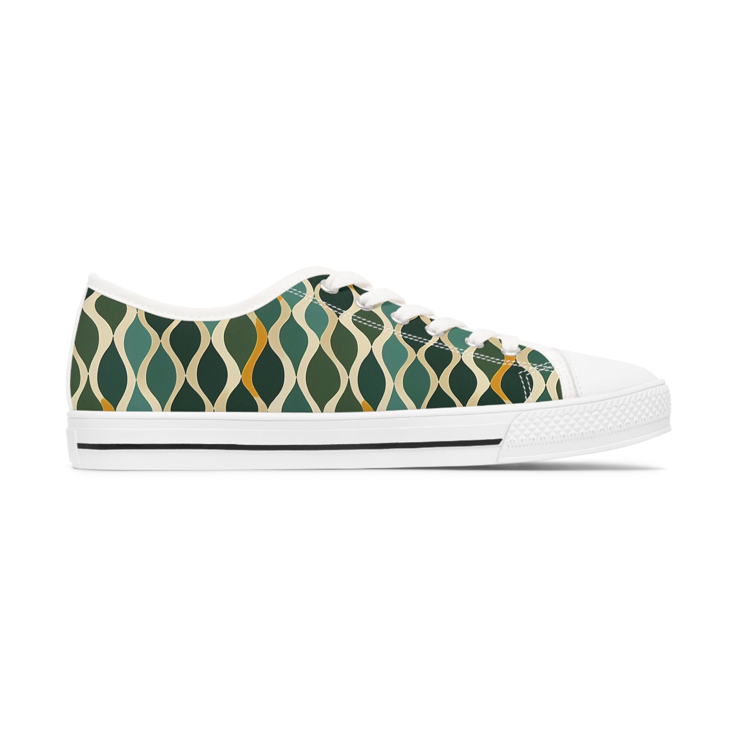 Women's Low Top Sneakers - Deco Aqua Ringlets