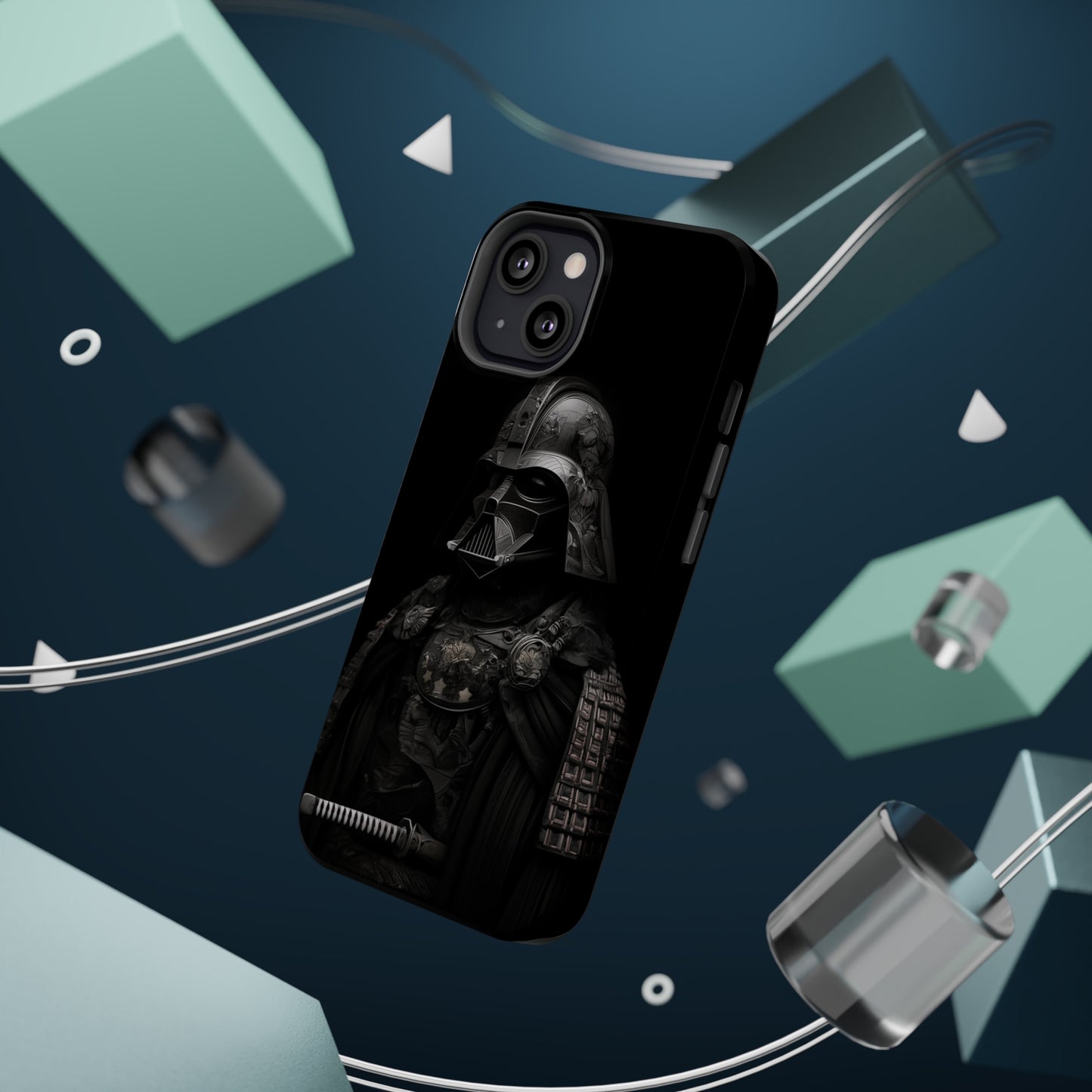 MagSafe Tough iPhone Case - Darth Vader Samurai Black White Photograph 1870