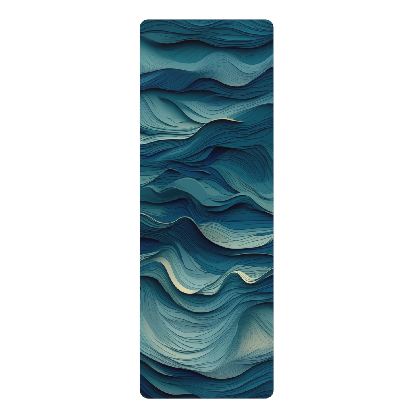 Rubber Yoga Mat- Jehanne Tadasana Ocean Waves