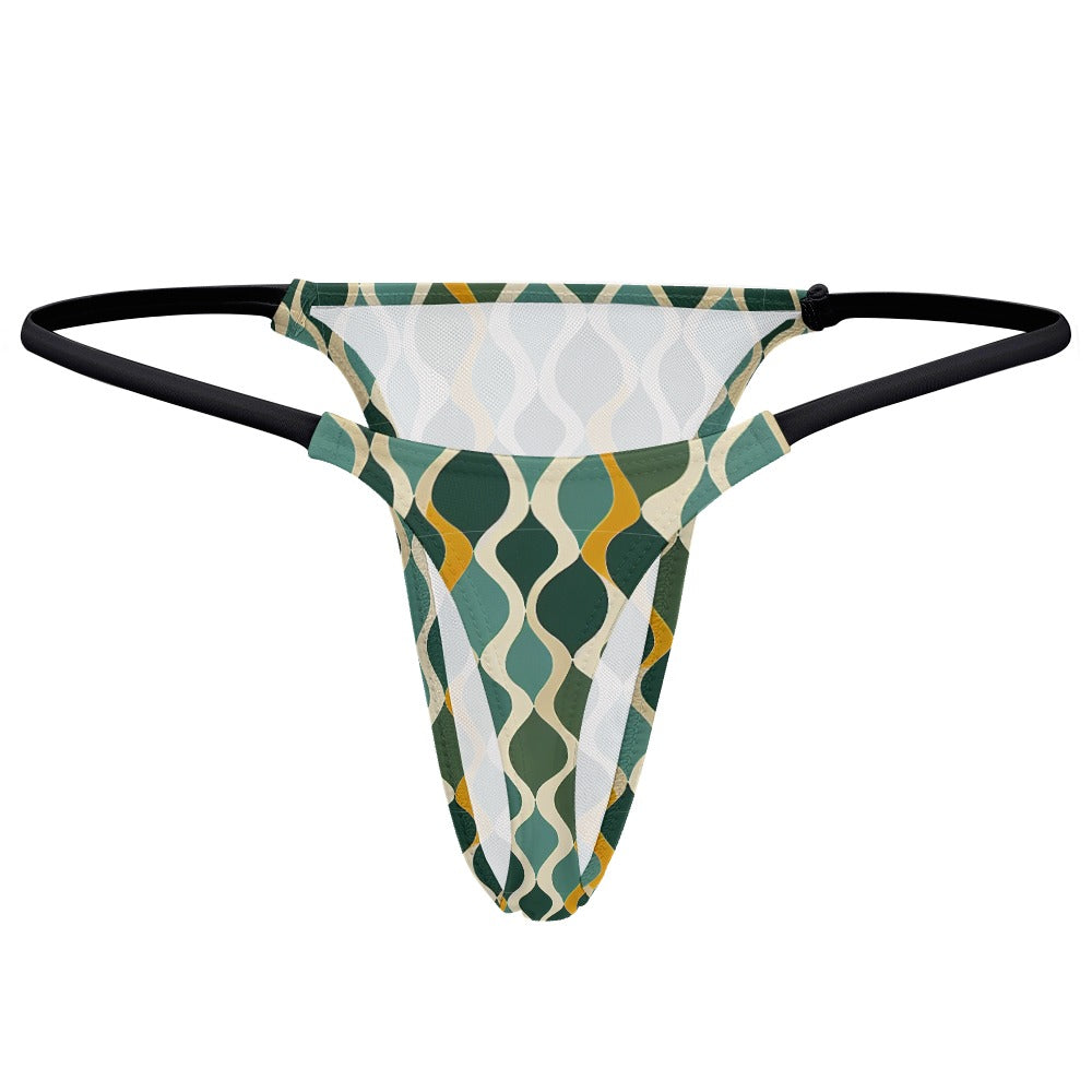 Women's Thin Thong - Deco Aqua Ringlets