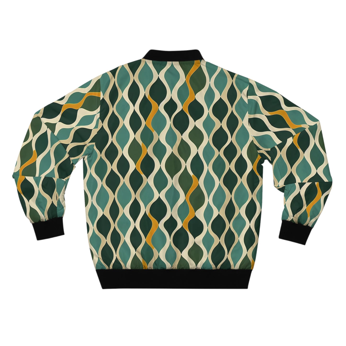 Men's Bomber Jacket - Deco Aqua Ringlets