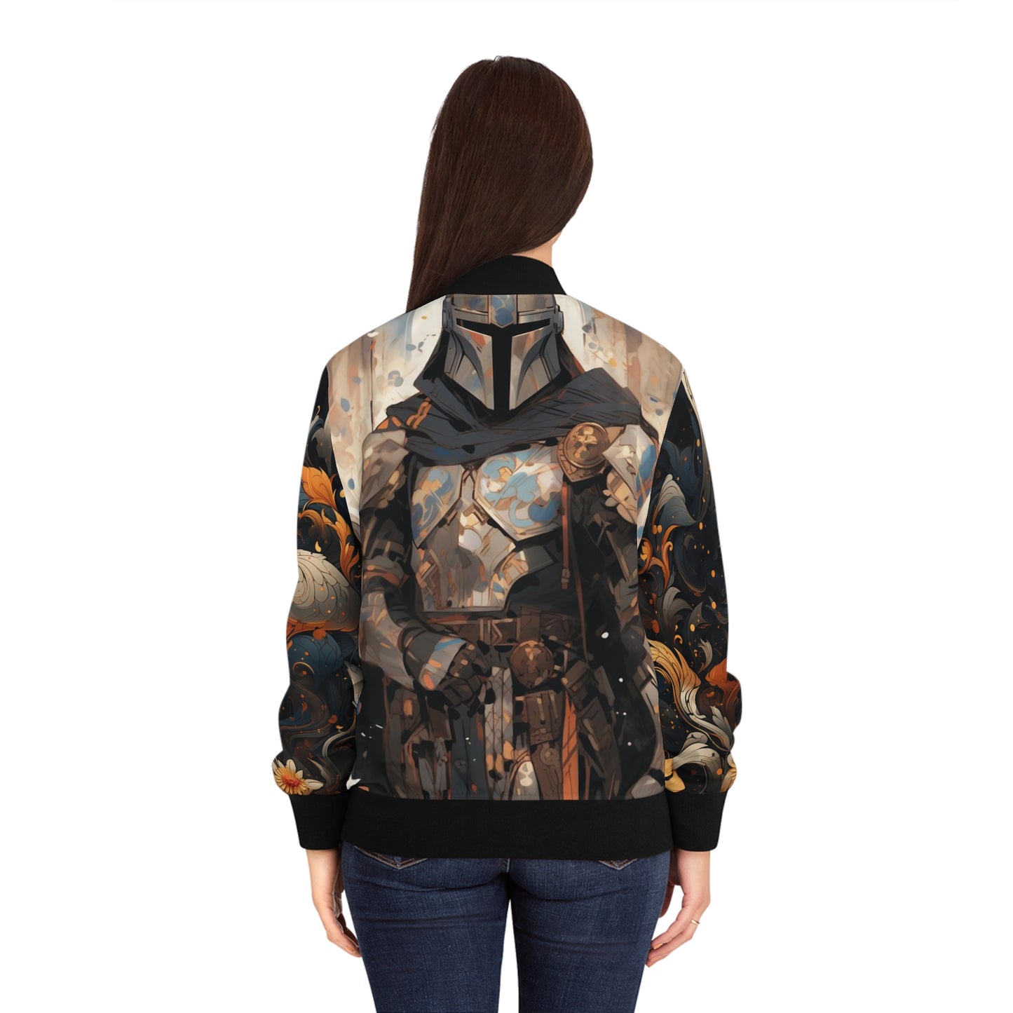 Women's Bomber Jacket - The Mandalorian Analytic Drawing