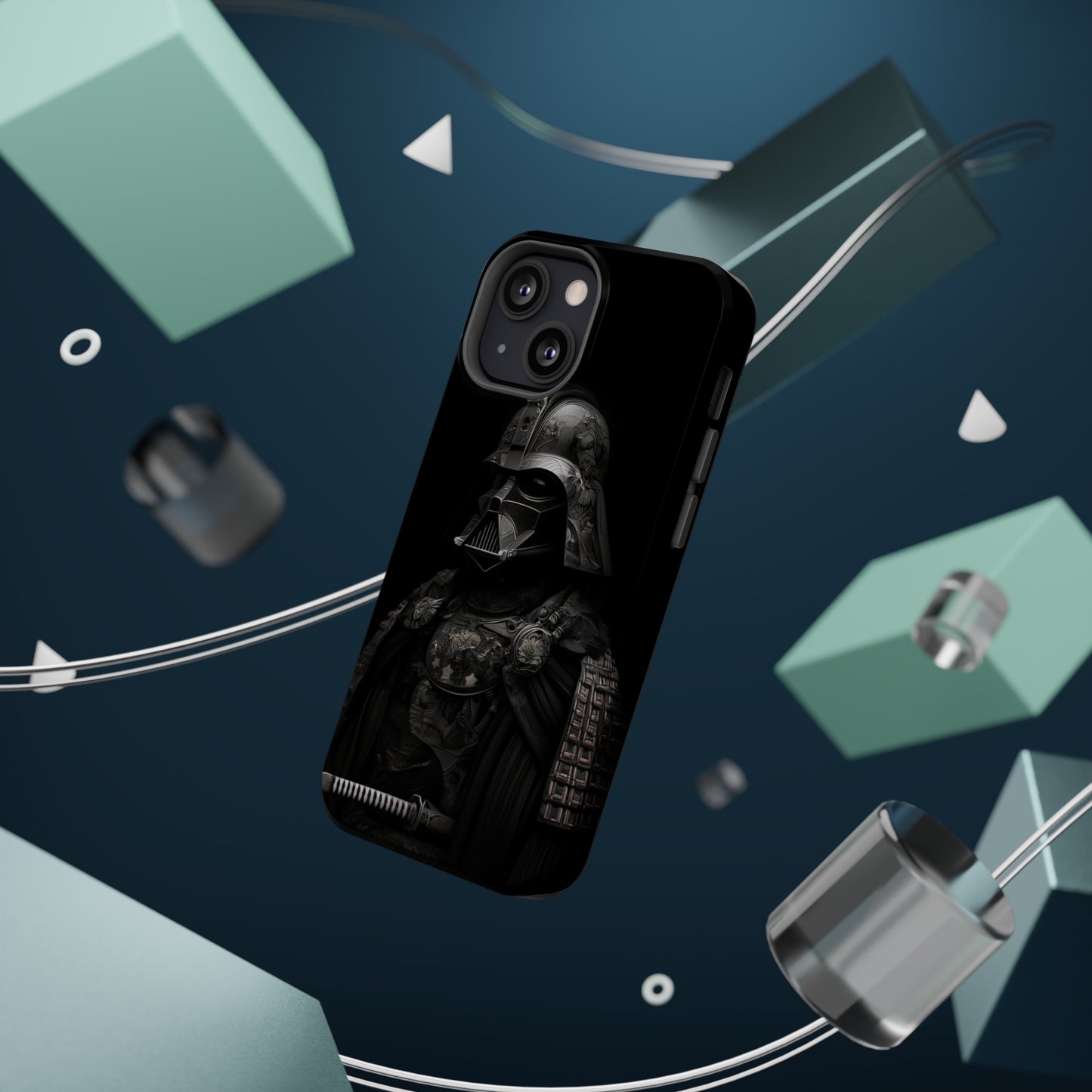 MagSafe Tough iPhone Case - Darth Vader Samurai Black White Photograph 1870