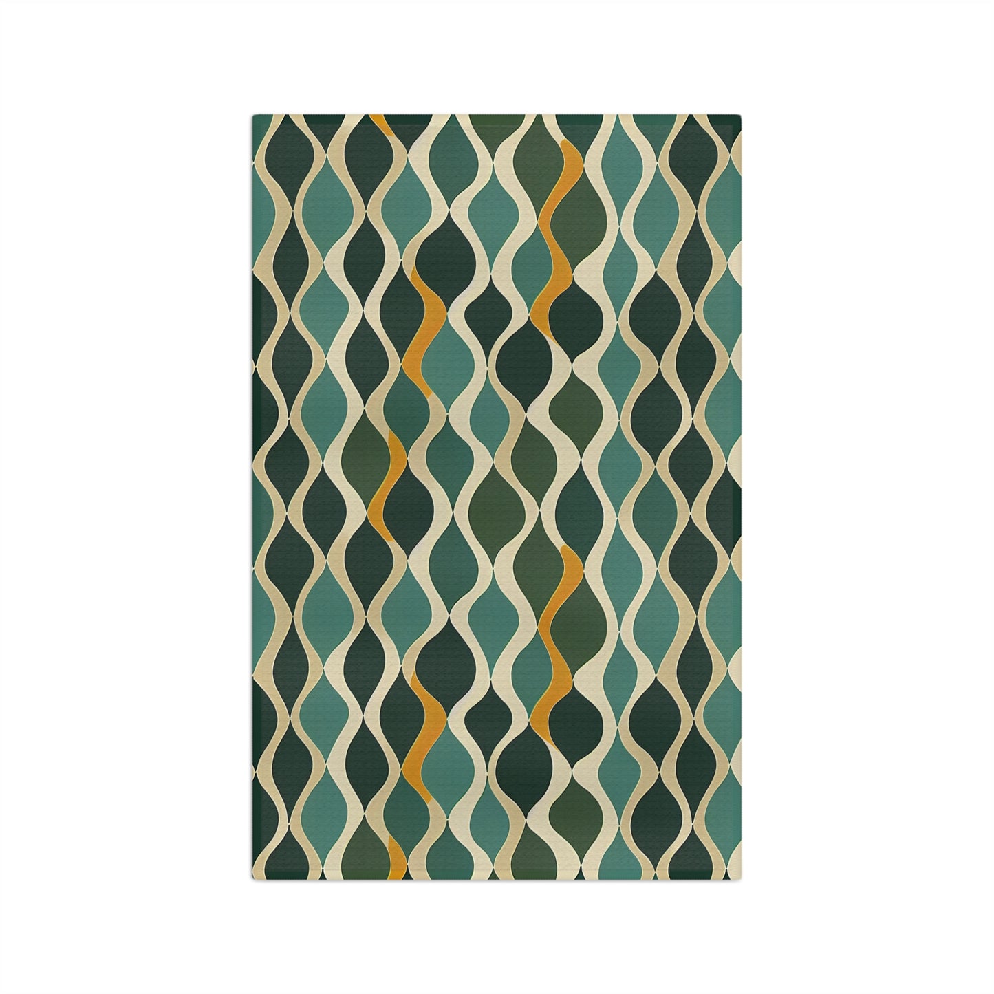 Soft Tea Towel - Deco Aqua Ringlets