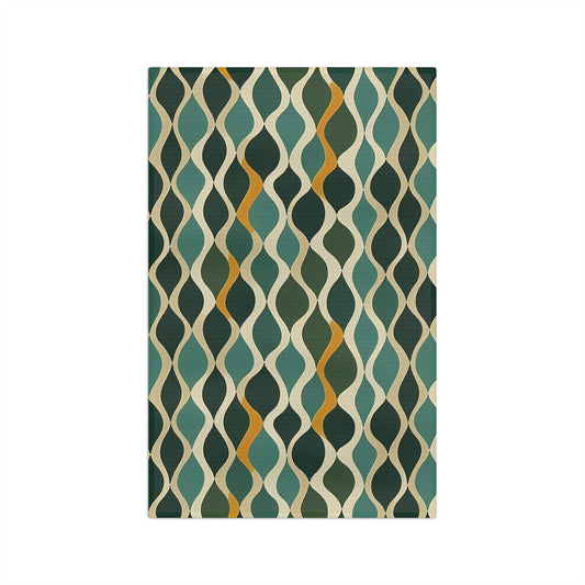 Soft Tea Towel - Deco Aqua Ringlets