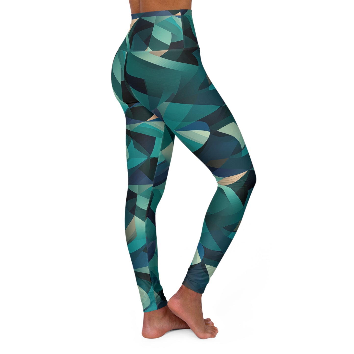 High Waisted Leggings - Clement Rome Geometric