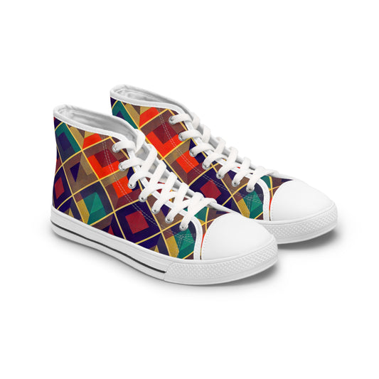 Women's High Top Sneakers - Herringbone Kaleidoscope