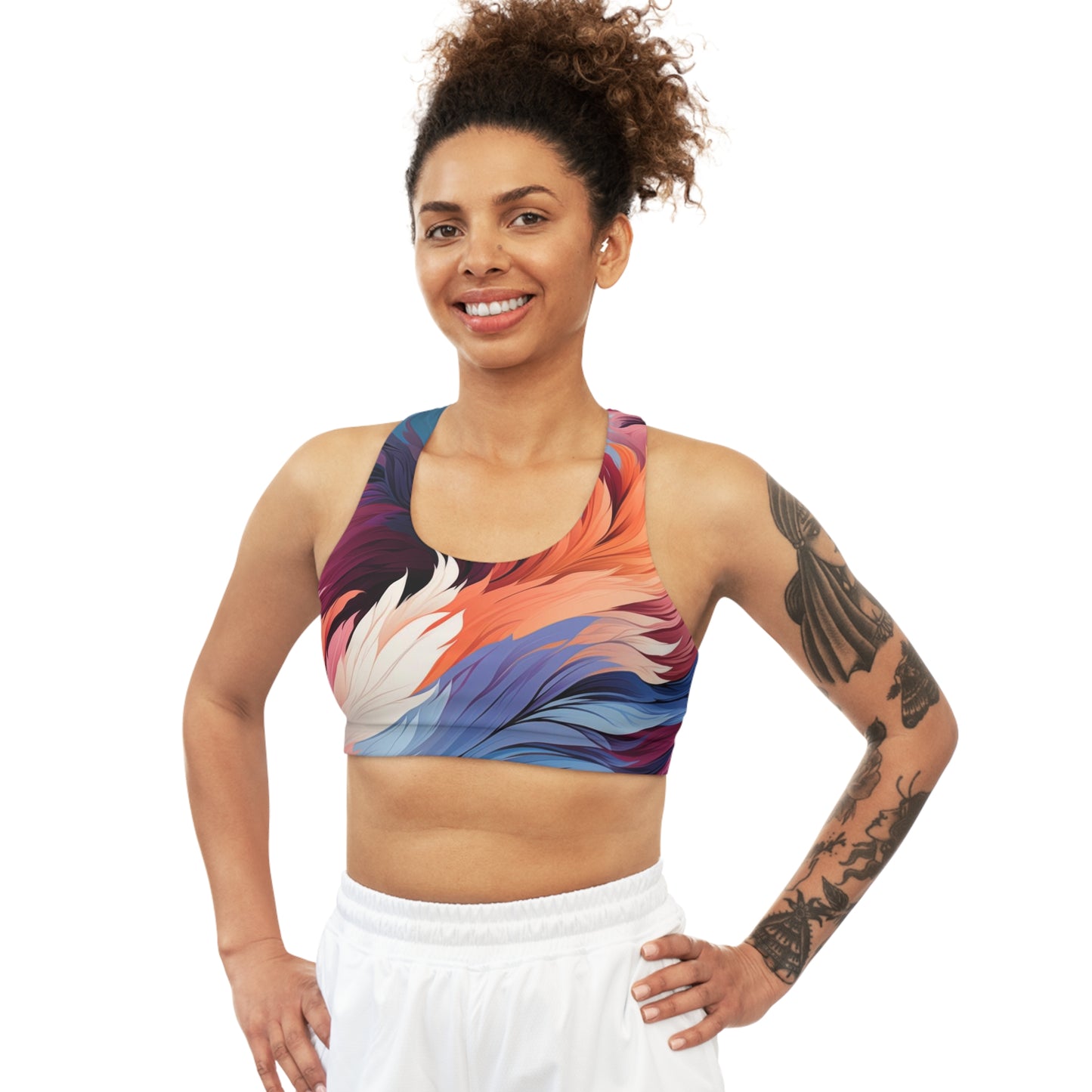 Sports Bra - Bard Makarasana Retro Anime Abstract