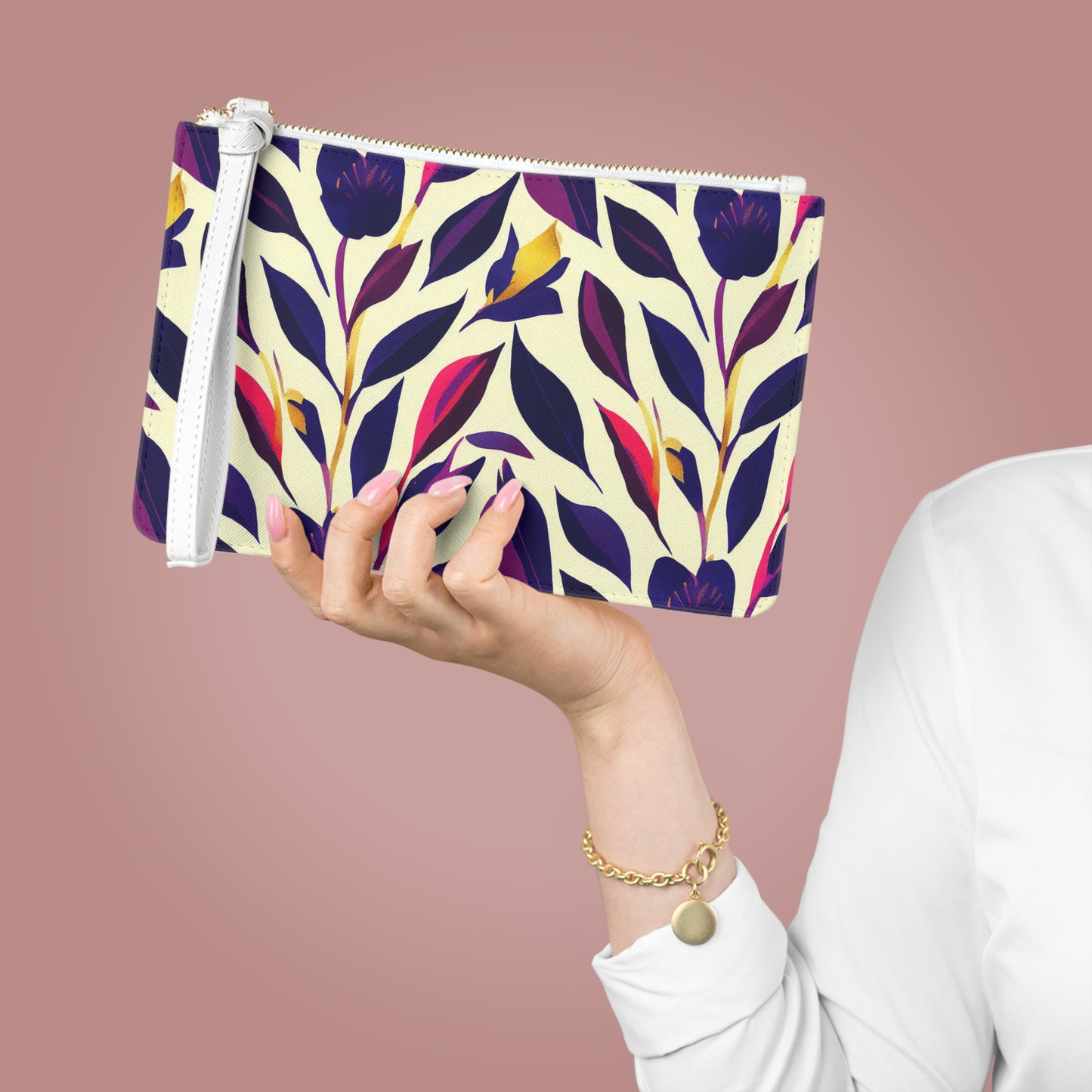 Clutch - Violet Flourish Damask