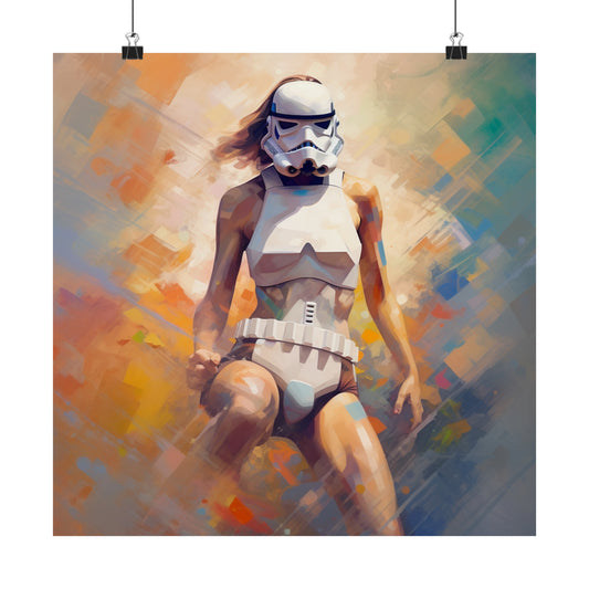 Storm Trooper Sprinting - Matte Vertical Poster
