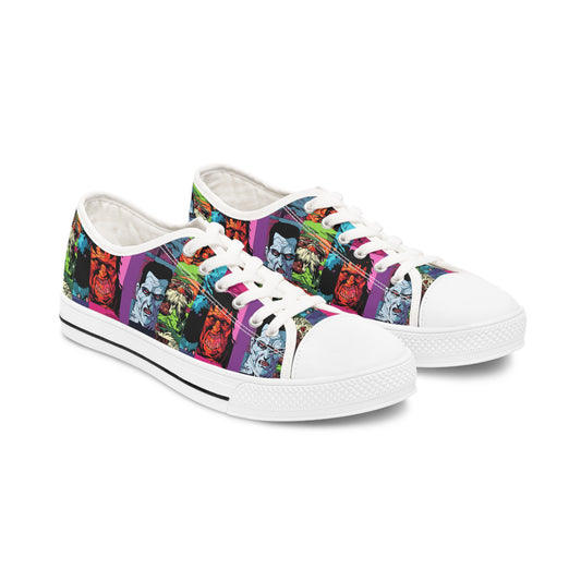 Women's Low Top Sneakers - Spooky Monsters Anime Beta