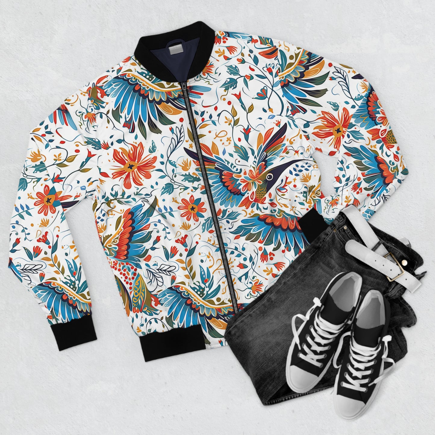 Men's Bomber Jacket - Colibri Abstract