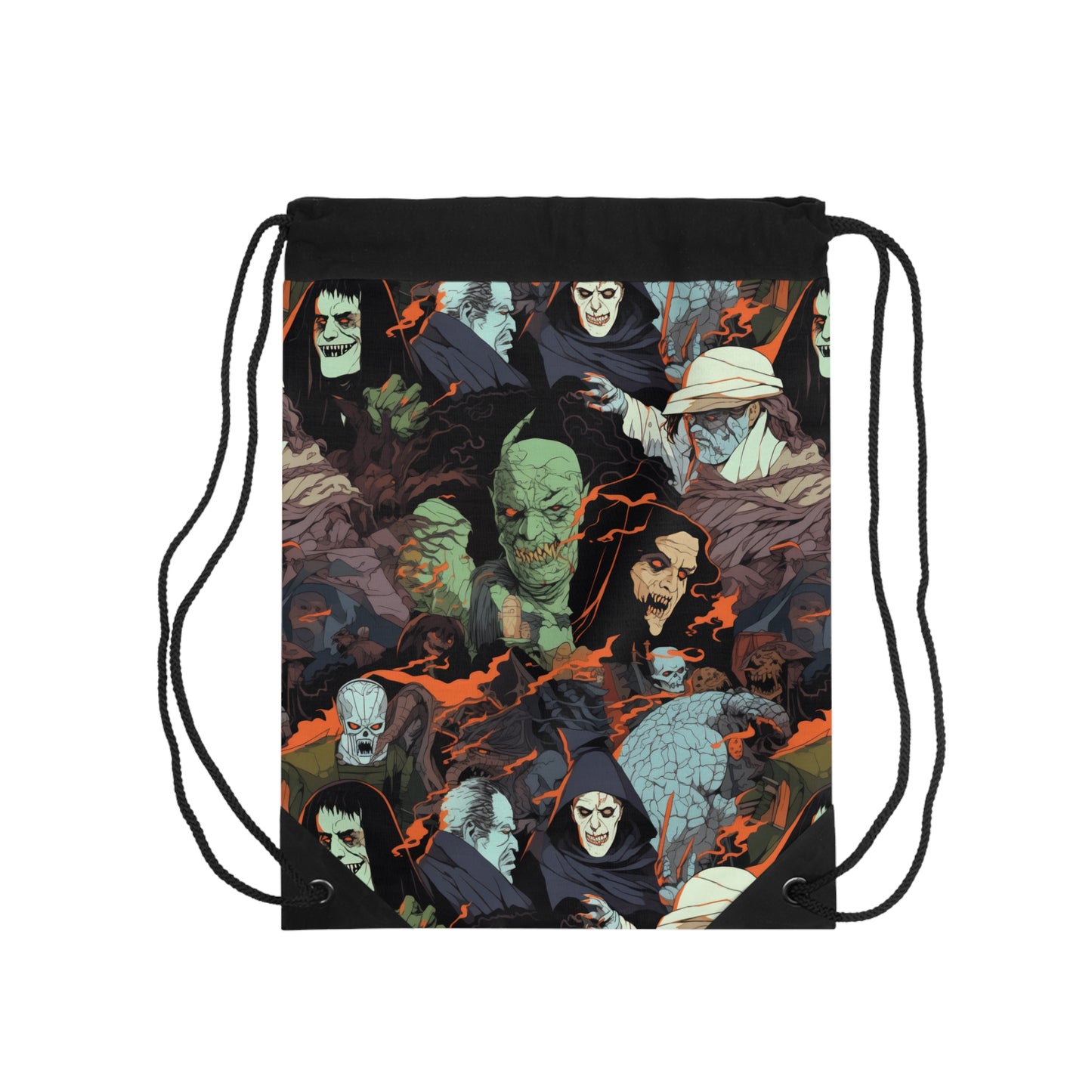 Drawstring Bag - Spooky Monsters Anime Alpha