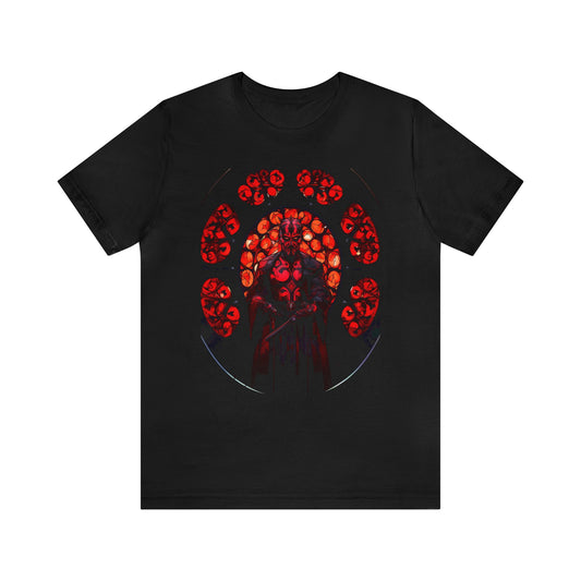 Unisex Jersey Short Sleeve Tee - Darth Maul Catholic Stained Glass