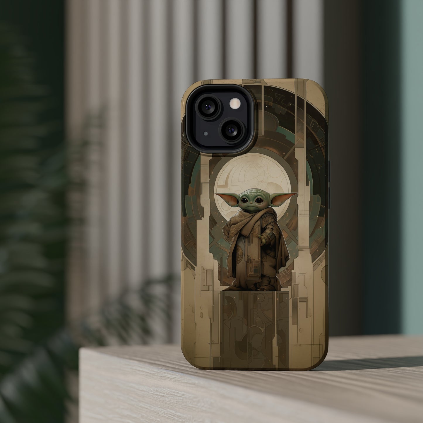 MagSafe Tough iPhone Case - Baby Yoda Grogu Art Deco style by Frank Lloyd Wright