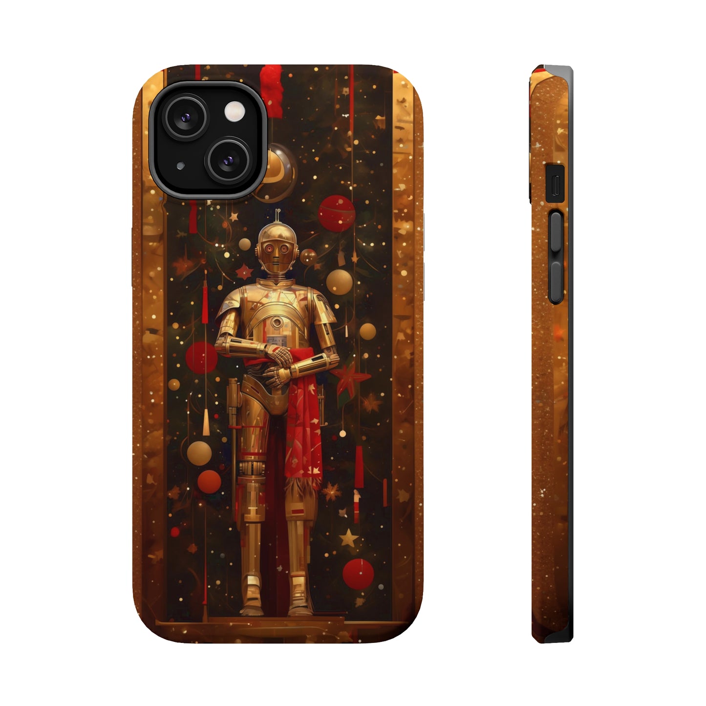 MagSafe Tough iPhone Case - C3P0 Christmas Card painted by Norman Rockwell