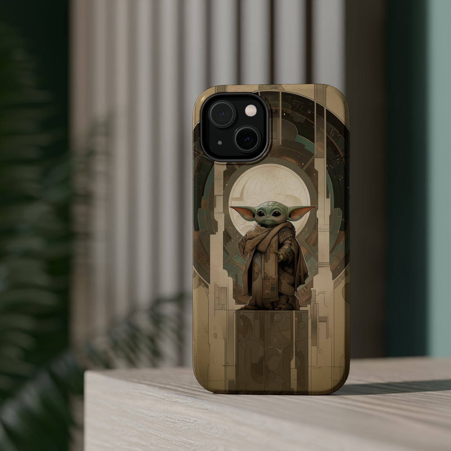 MagSafe Tough iPhone Case - Baby Yoda Grogu Art Deco style by Frank Lloyd Wright