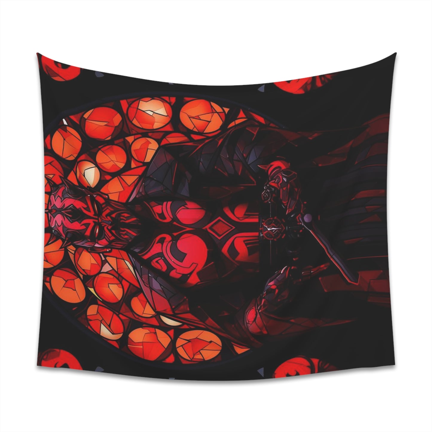 Printed Wall Tapestry - Darth Maul Catholic Stained Glass