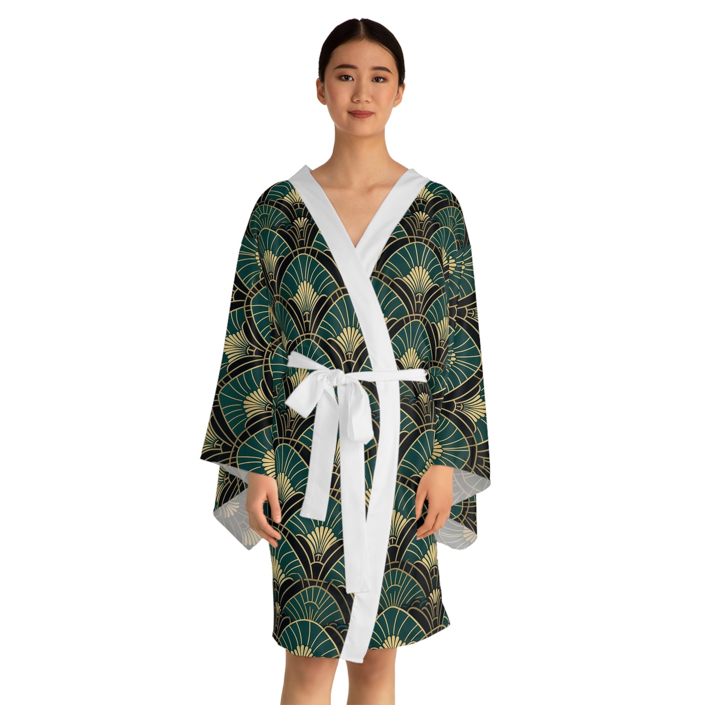 Long Sleeve Kimono Robe - Aurora Deco