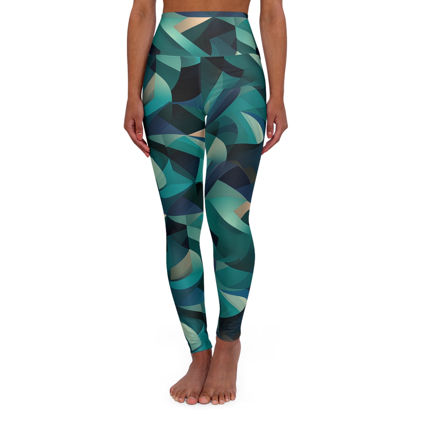 High Waisted Leggings - Clement Rome Geometric