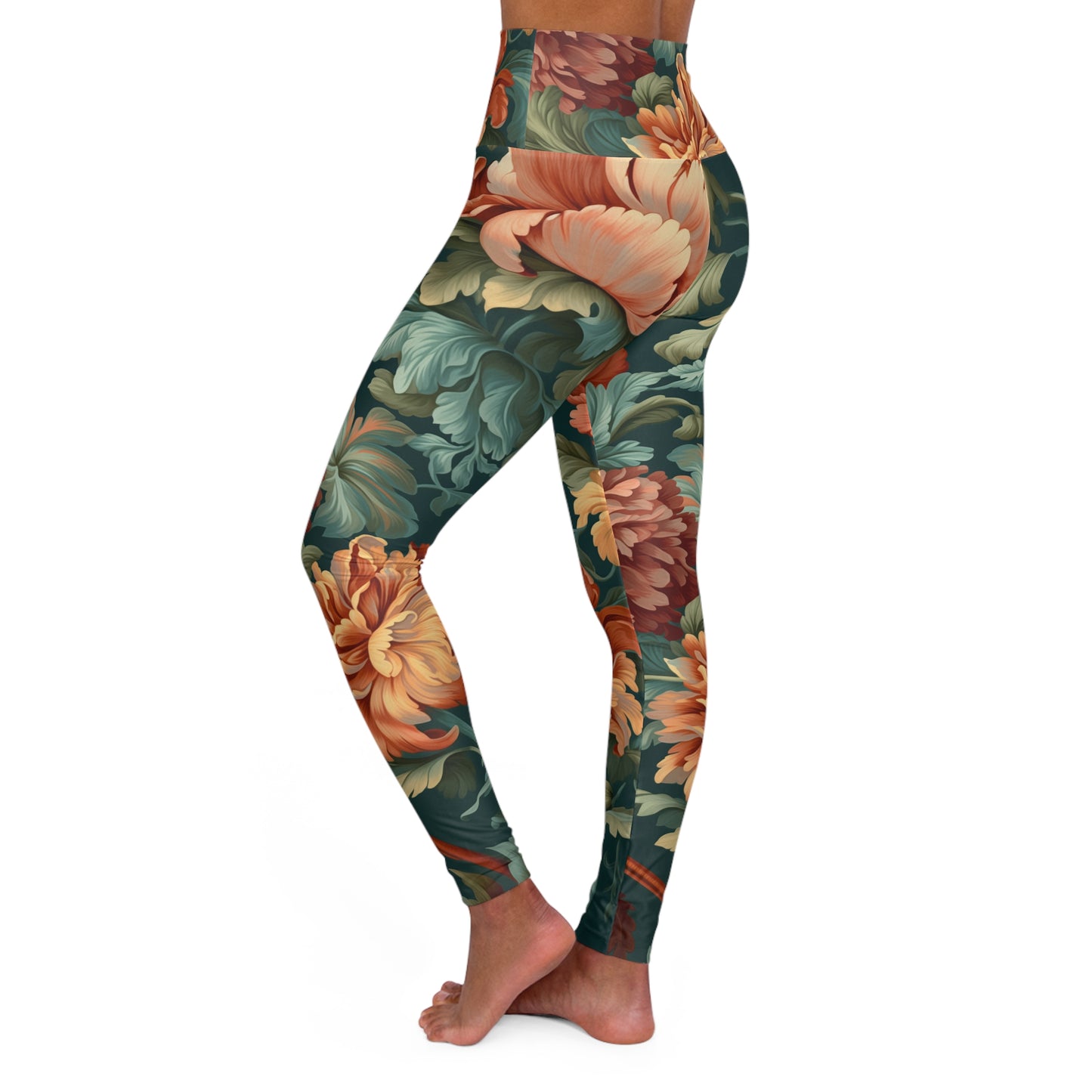 High Waisted Leggings - Sun Grasse Floral