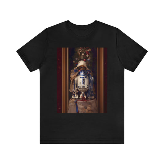 Unisex Jersey Short Sleeve Tee - R2D2 Norman Rockwell Christmas Card