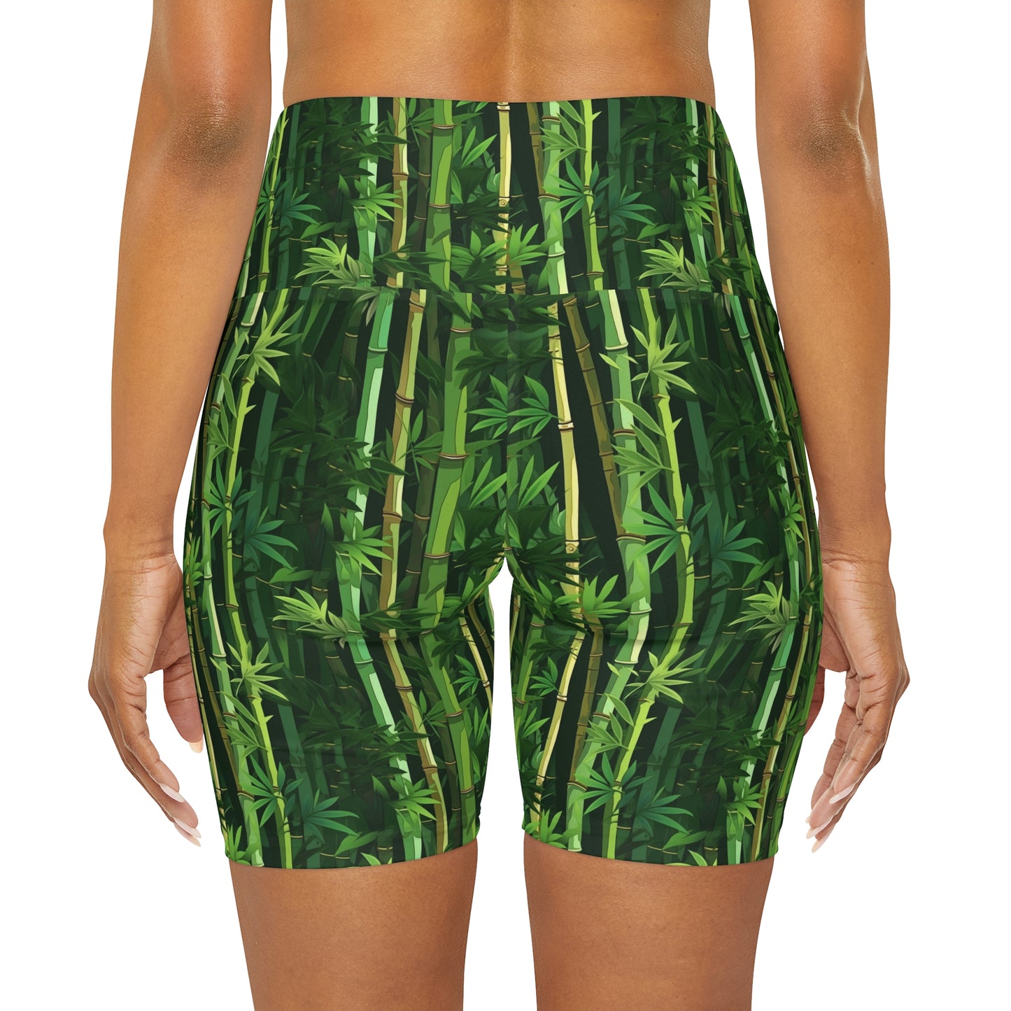 High Waisted Yoga Shorts - Secret Forest