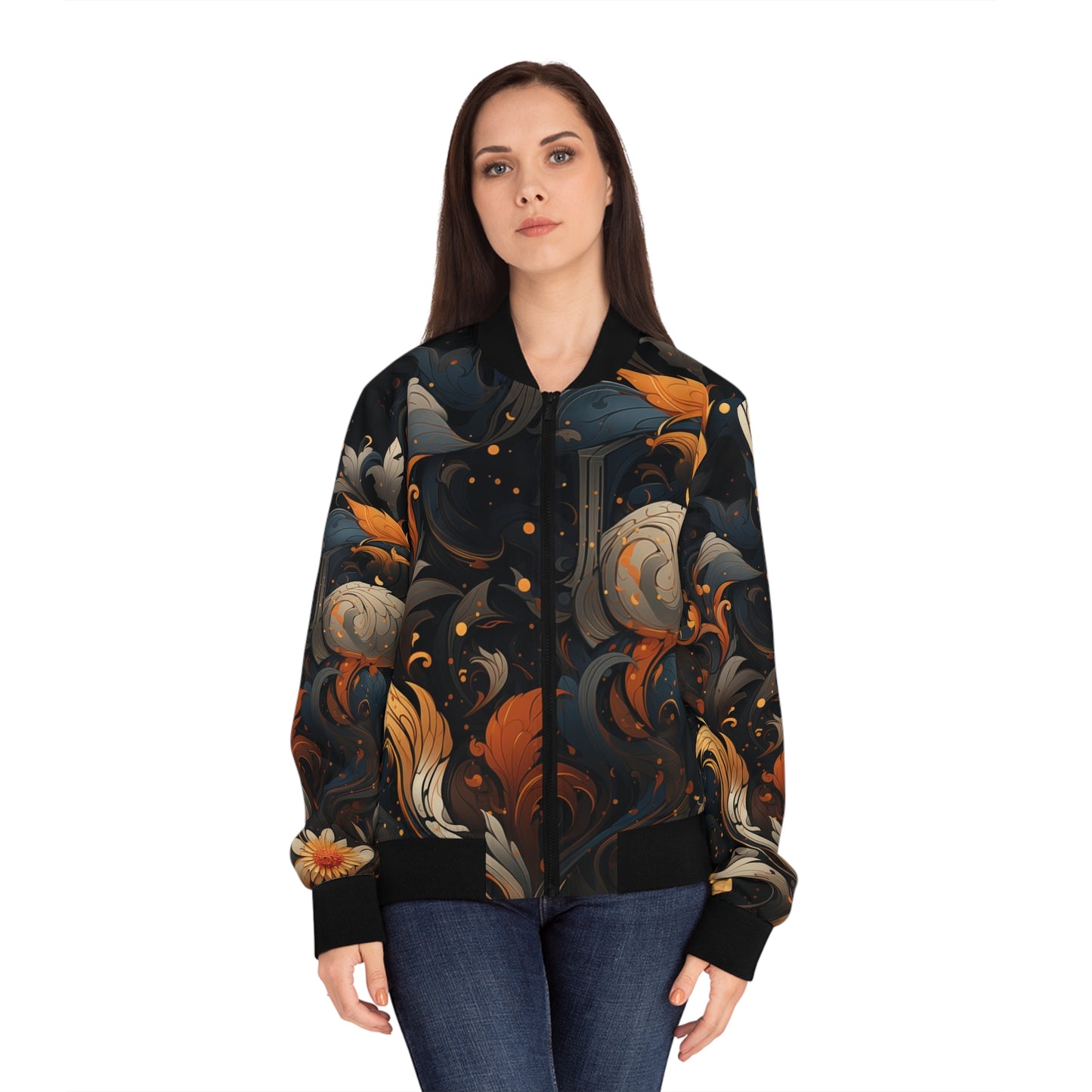 Women's Bomber Jacket - The Mandalorian Analytic Drawing