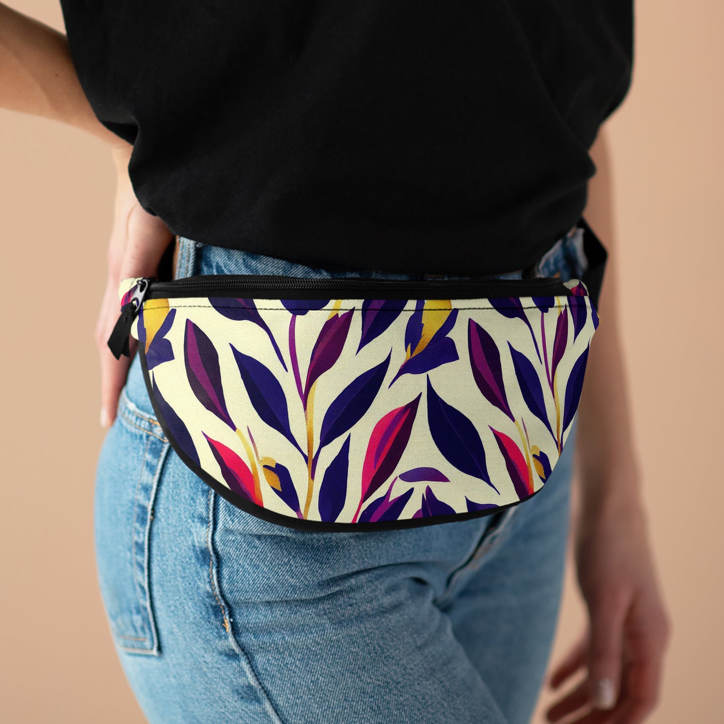 Fanny Pack/Bum Bag - Violet Flourish Damask