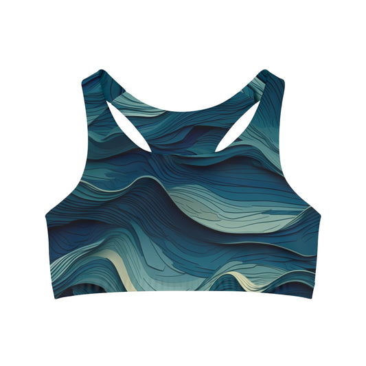 Sports Bra - Jehanne Tadasana Ocean Waves