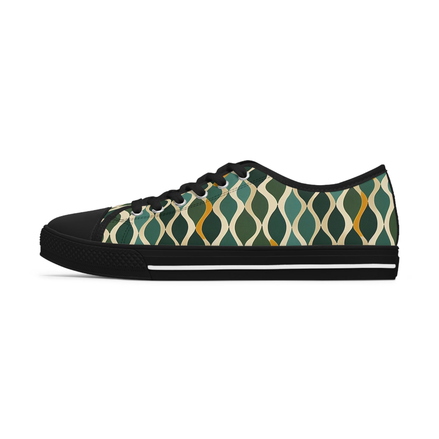 Women's Low Top Sneakers - Deco Aqua Ringlets