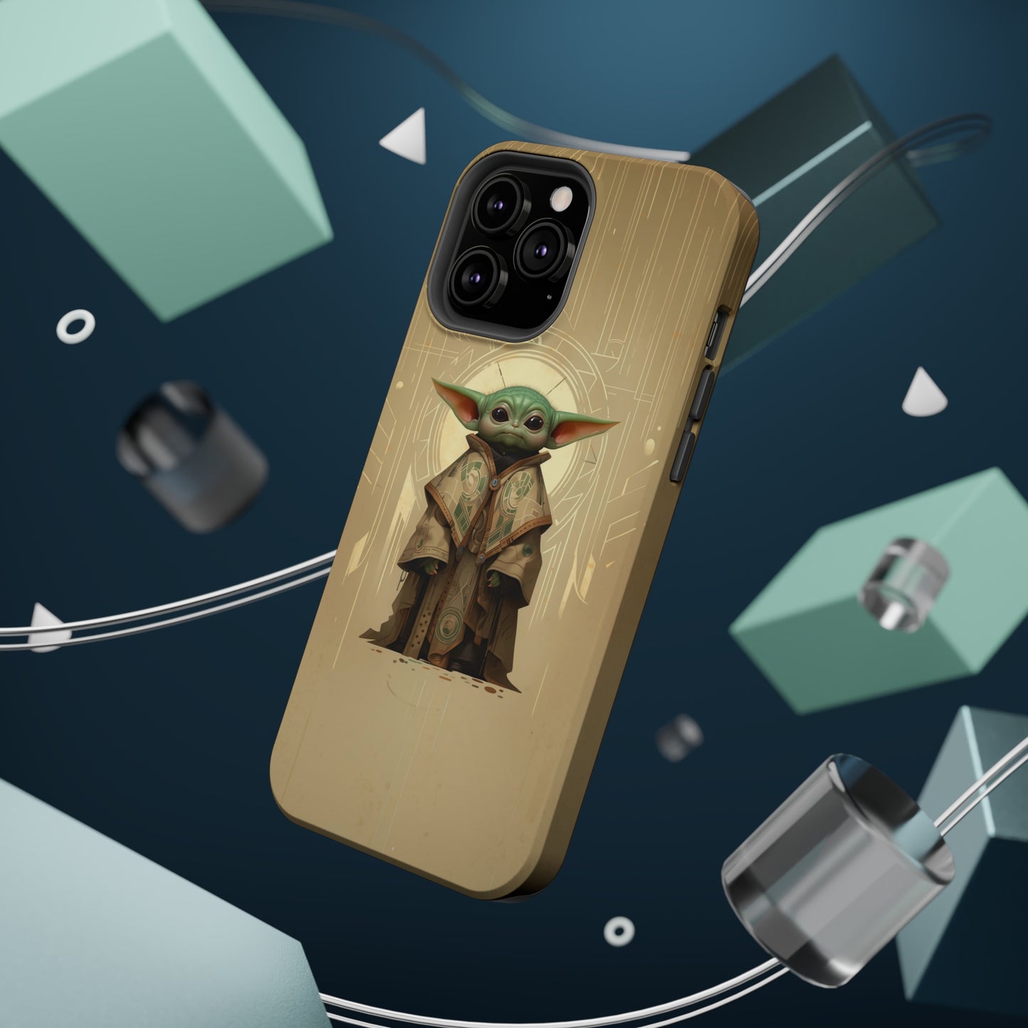 MagSafe Tough iPhone Case - Baby Yoda Grogu Art Deco Frank Lloyd Wright Design