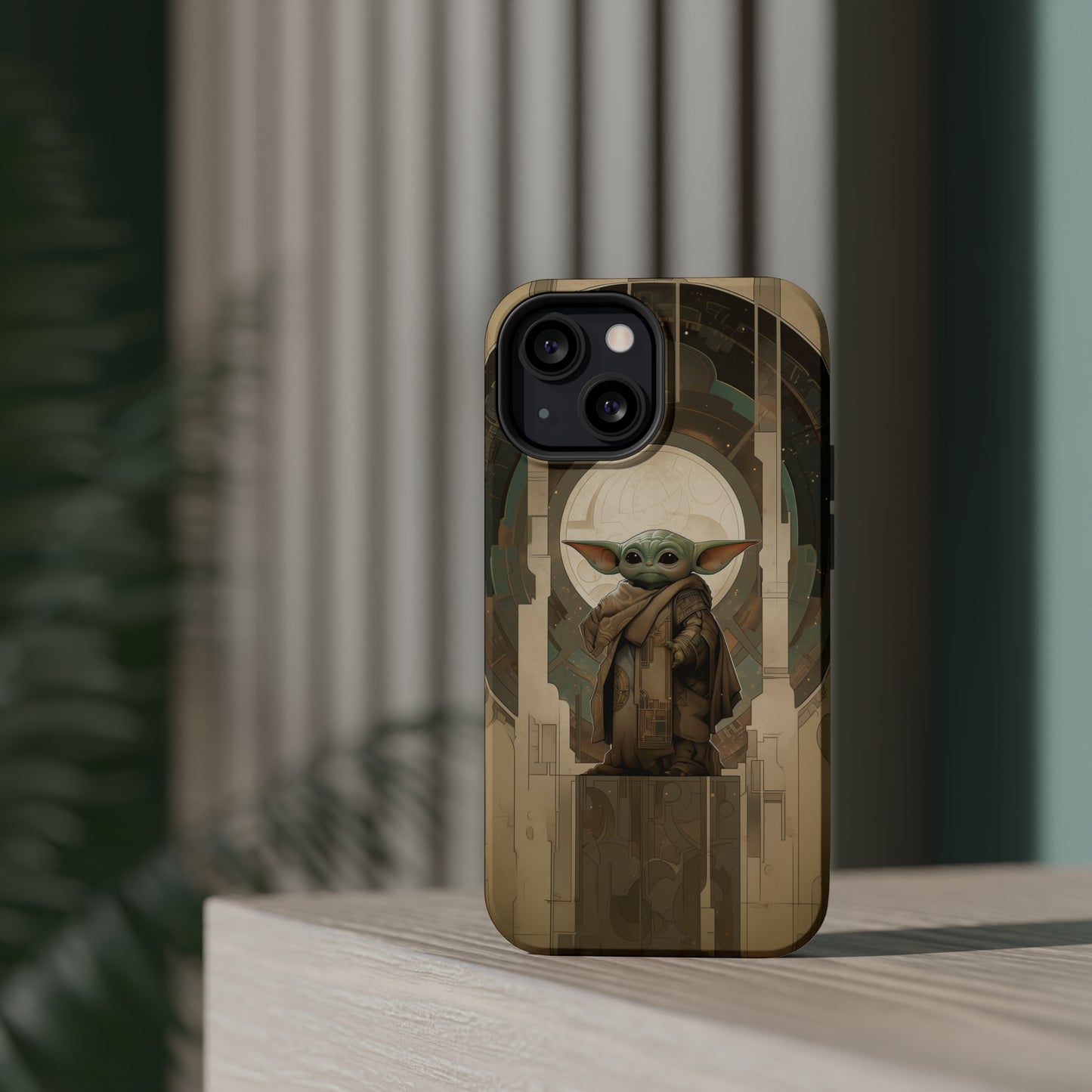 MagSafe Tough iPhone Case - Baby Yoda Grogu Art Deco style by Frank Lloyd Wright