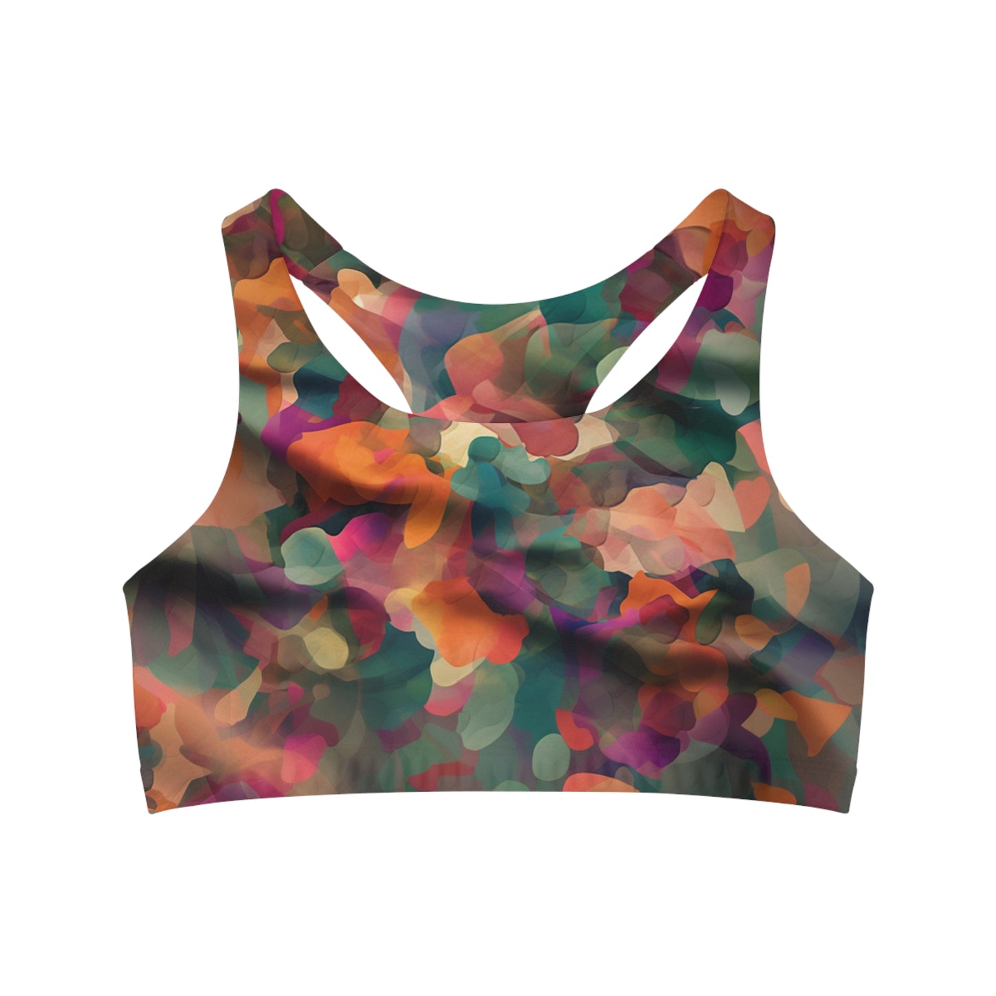 Sports Bra - Impressionist Poppy.