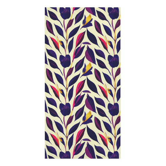 Mink-Cotton Beach Towel - Violet Flourish Damask