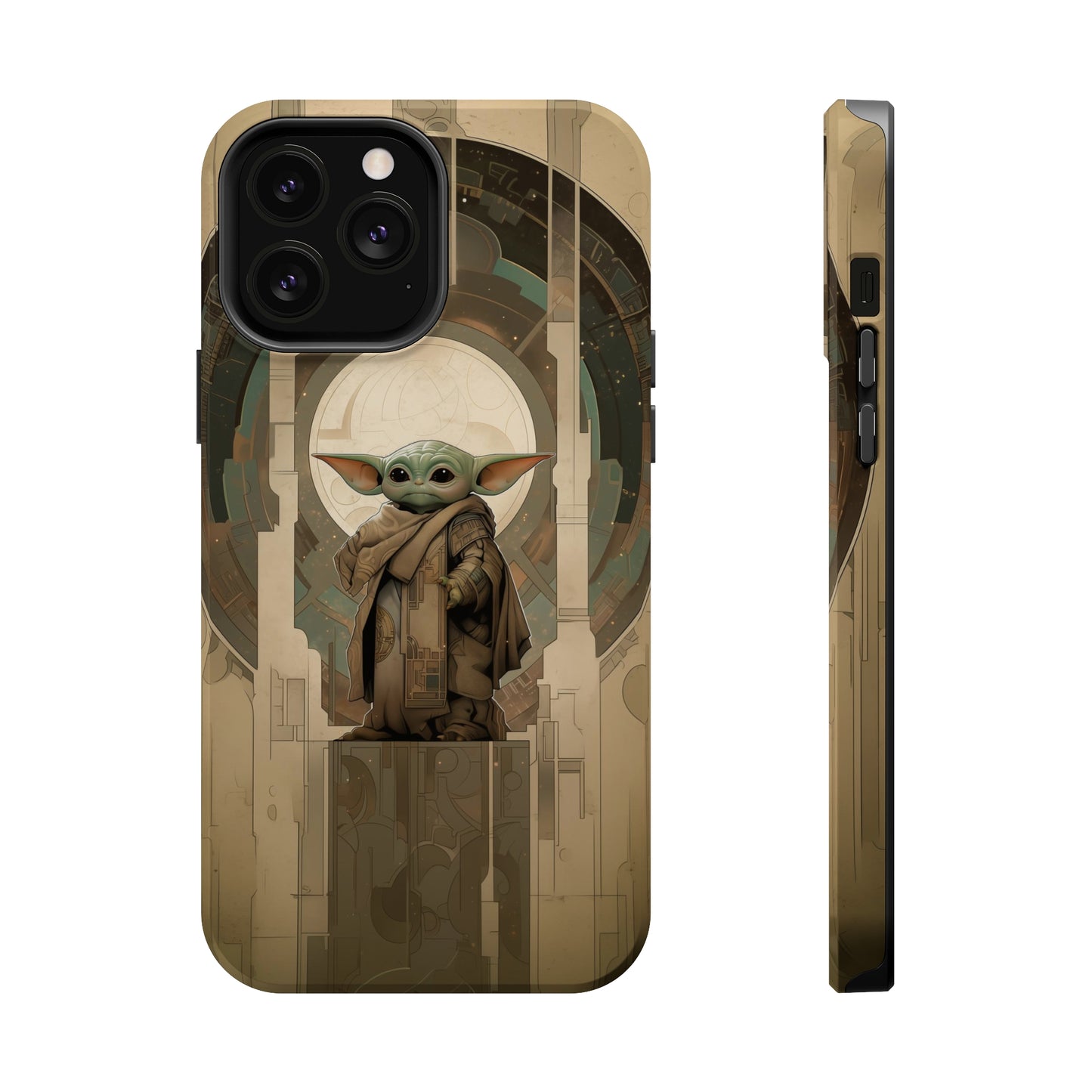 MagSafe Tough iPhone Case - Baby Yoda Grogu Art Deco style by Frank Lloyd Wright