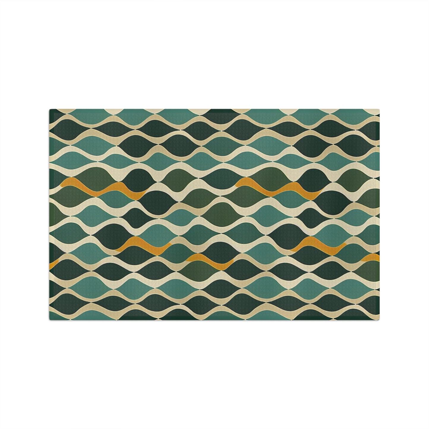 Soft Tea Towel - Deco Aqua Ringlets