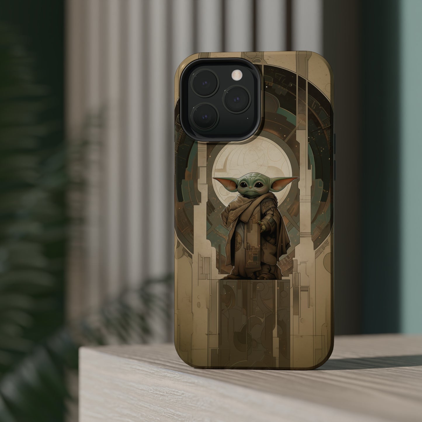 MagSafe Tough iPhone Case - Baby Yoda Grogu Art Deco style by Frank Lloyd Wright