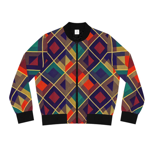 Women's Bomber Jacket - Herringbone Kaleidoscope